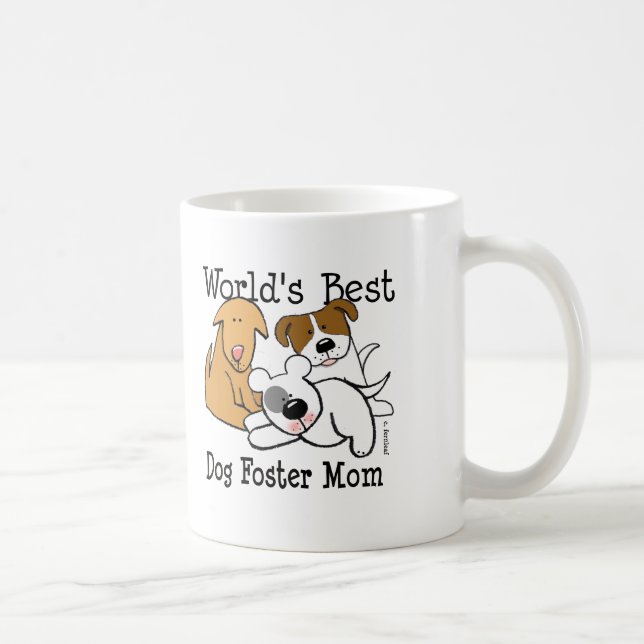 Taza De Café Mamá adoptiva del mejor perro del mundo (Derecha)