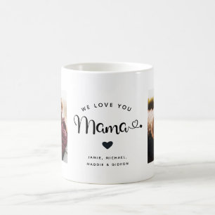 Taza De Café Mamá, ama a tu Personalizado, dos fotos de moda Mo
