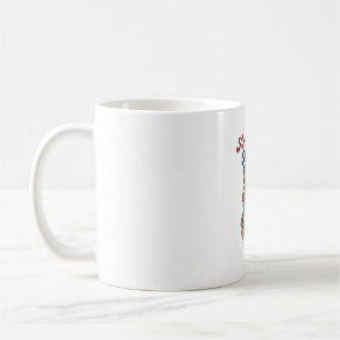 Taza De Café Mamá Americana Oso Patriótico Parche Vector Diseño