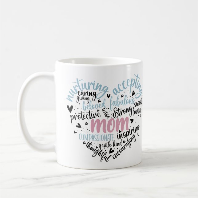 Taza De Café Mamá amor cariño cuidado dulce suave suave (Izquierda)