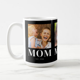 Taza De Café Mamá Año de Establecimiento 3 Foto Moderno Negro
