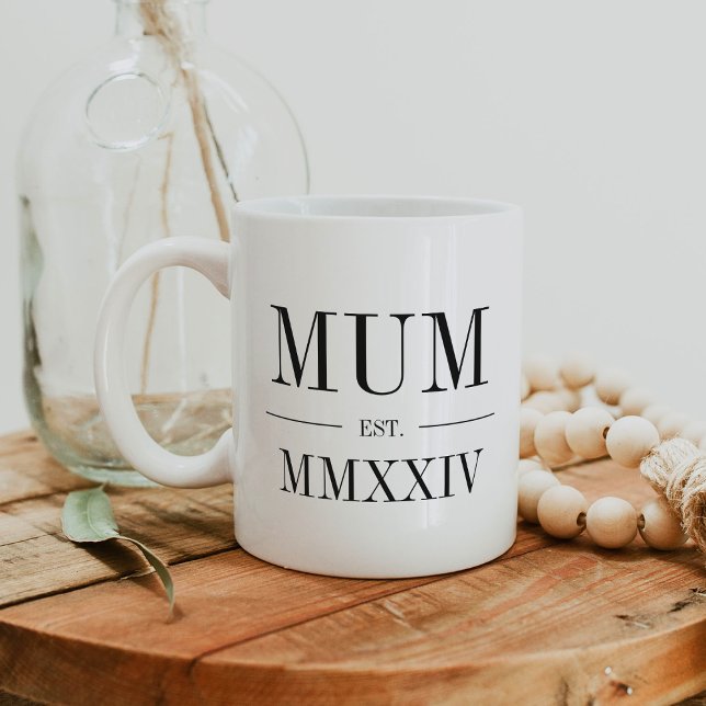 Taza De Café Mamá Año Numérico Romano Establecido (Subido por el creador)