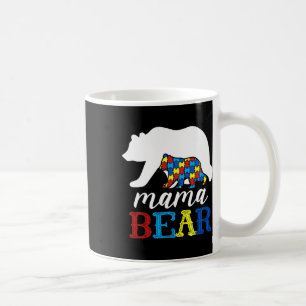 Taza De Café Mama Bear Autism Awareness Puzzle Mom Gift