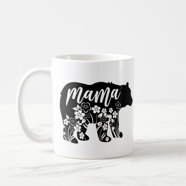 Taza De Café Mama Bear Flowers T-Shirt (Izquierda)