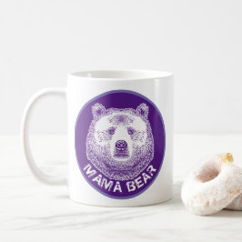 Taza De Café Mama Bear, Ilustracion de mano dibujada