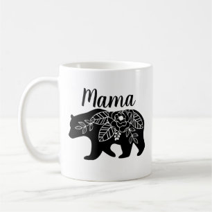 Taza De Café Mamá Bear Mug con diseño floral