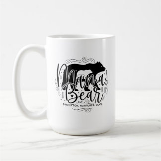 Taza De Café Mama Bear Protector Black & White Script Mama Bear