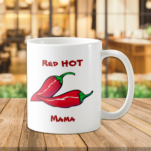 Taza De Café Mamá caliente roja Mug