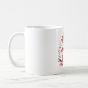 Taza De Café Mamá Cerda Floral Rosa Encantadora Animal de Granj