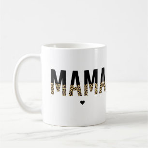 Taza De Café Mama Cheetah print typography Gifts for Mom