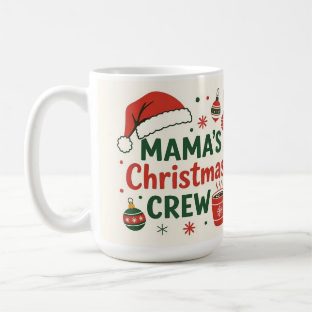 Taza De Café Mama Christmas crew ,coffee lover (Izquierda)