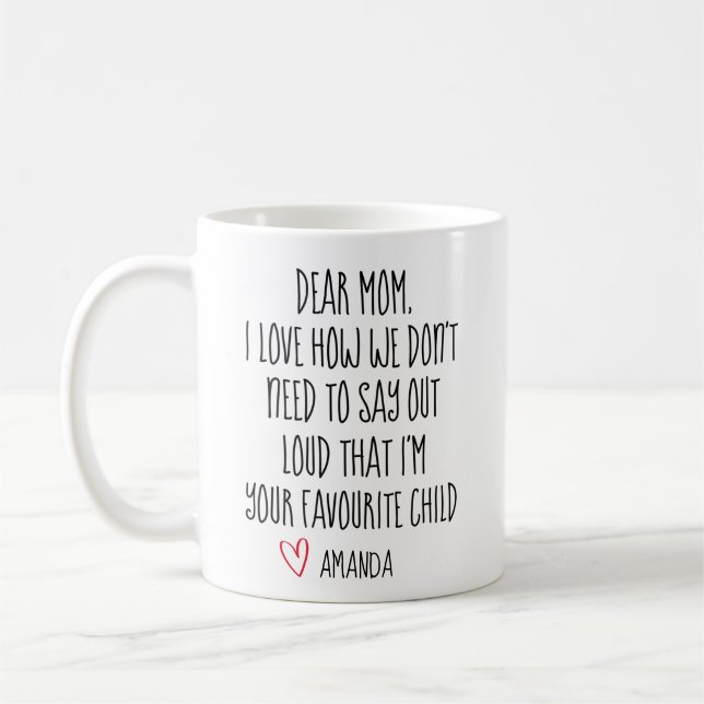 Taza De Café Mamá Coffee Mug, Niño Favorito, Mug Personalizada, (Izquierda)
