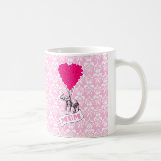 Taza De Café Mamá con elefante rosa (Derecha)
