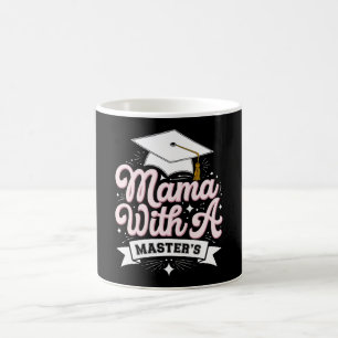 Taza De Café Mamá con una maestría de graduación