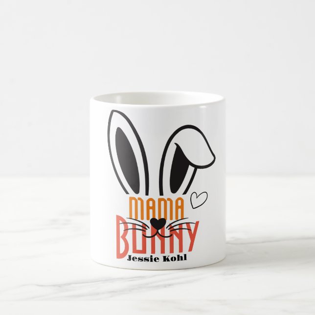 Taza De Café mamá conejito Pascua elegante simple linda familia (Centro)