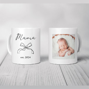 Taza De Café Mamá Coquette Black Bow and Baby's Photo