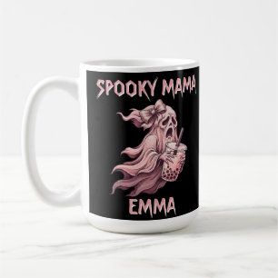 Taza De Café Mama Coquette Fantasma Rosa Espeluznante Personali