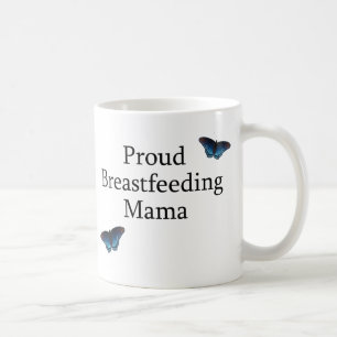 Taza De Café Mamá de amamantamiento orgullosa Blue Butterflies