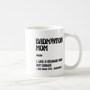 Taza De Café Mamá de bádminton jugador lanzadera