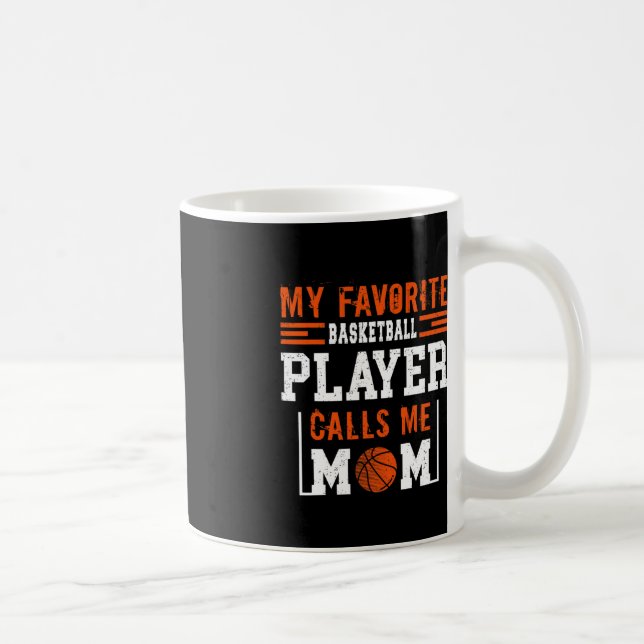 Taza De Café Mamá de baloncesto, mi jugador favorito de balonce (Derecha)