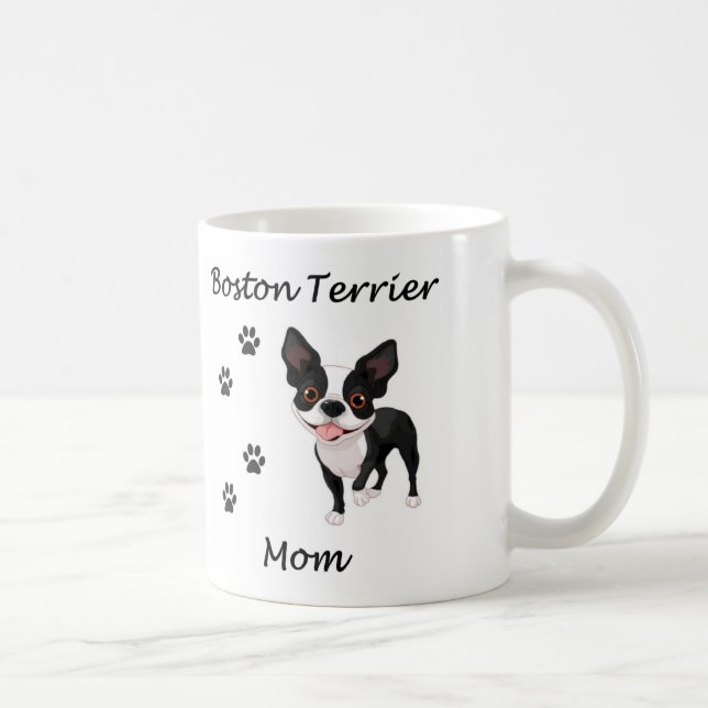 Taza De Café Mamá de Boston Terrier (Derecha)