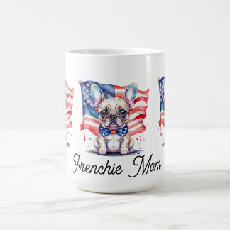 Taza De Café Mamá de bulldog francés patriota