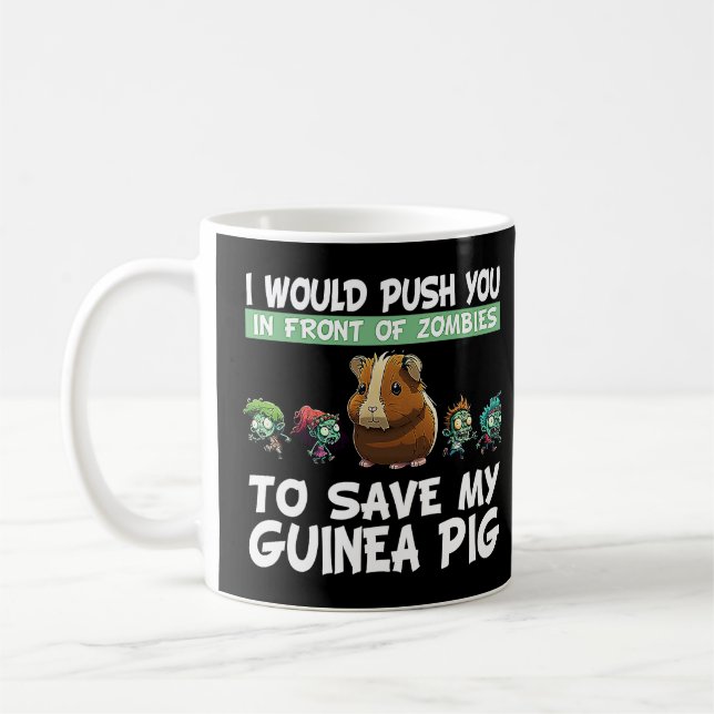 Taza De Café Mamá de cerdo guineana papá divertida cerdo amante (Izquierda)