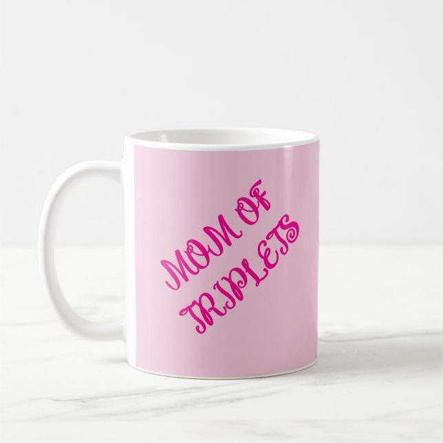 Taza De Café Mamá De Chicas Triplet, Regalo Motivacional, Rosa, (Izquierda)
