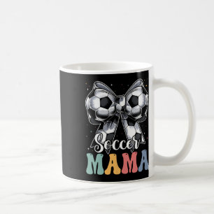 Taza De Café Mamá de fútbol Retro Groovy Fútbol Softbyll Mamá 