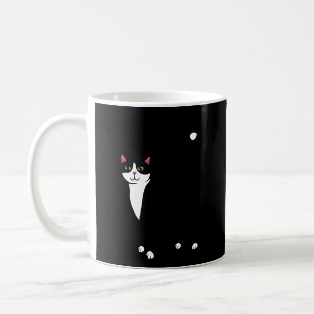 Taza De Café Mamá de gato de Tuxedo (Izquierda)