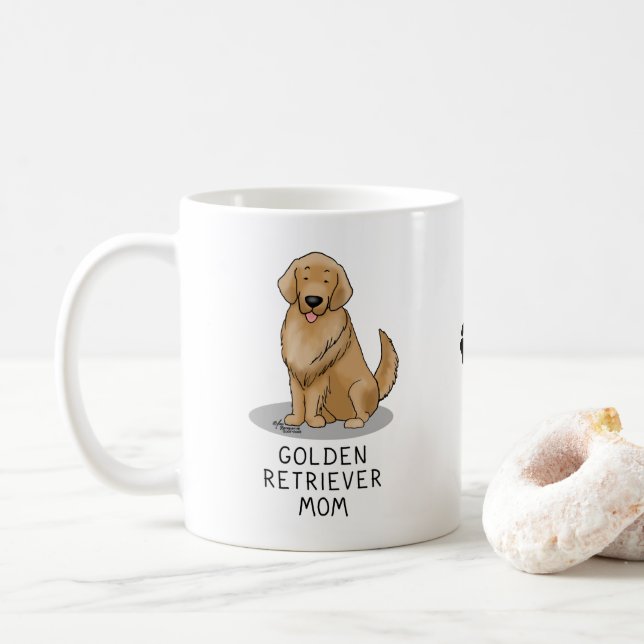 Taza De Café Mamá de Golden Retriever - Perro (Con donut)