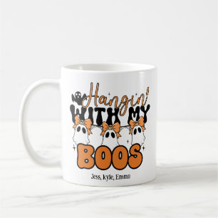 Taza De Café Mamá de Halloween personalizado con mi Boos