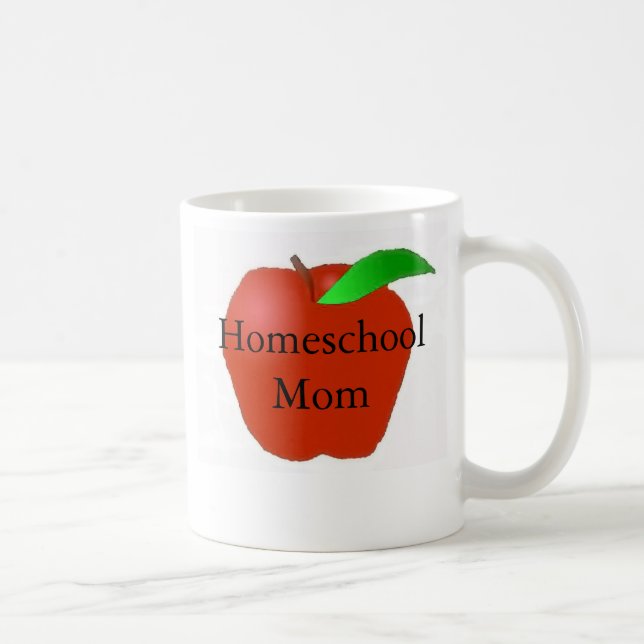 Taza De Café Mamá de Homeschool con Apple (Derecha)