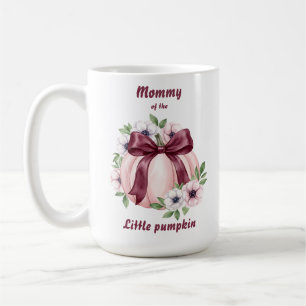 Taza De Café Mamá de la pequeña calabaza Floral Pinkoween
