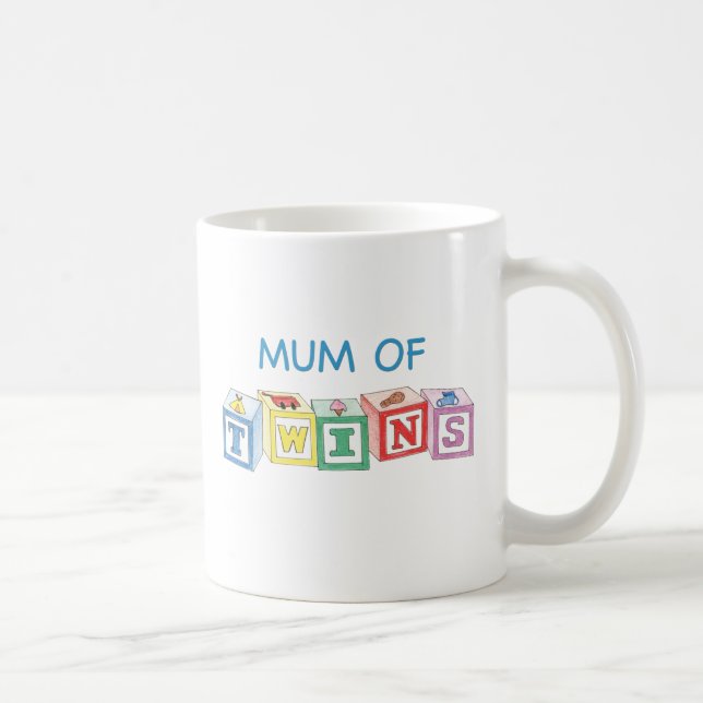 Taza De Café Mamá de los bloques de los gemelos (Derecha)
