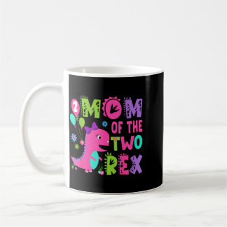 Taza De Café Mamá de los dos Rex cumpleaños de 2 años niño dino