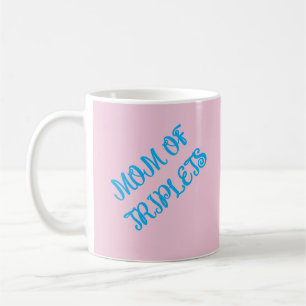 Taza De Café Mamá De Los Muchachos Trillizos, Azul, Regalo Moti