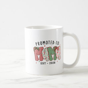 Taza De Café Mamá de Navidad Encaje Coquette Ascendida a Mamá