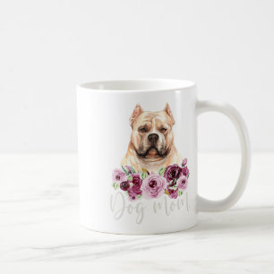 Taza De Café Mamá de perro bulldog Floral Bully Mama