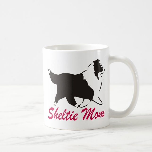 Taza De Café Mamá de Sheltie del perro pastor de Shetland (Derecha)