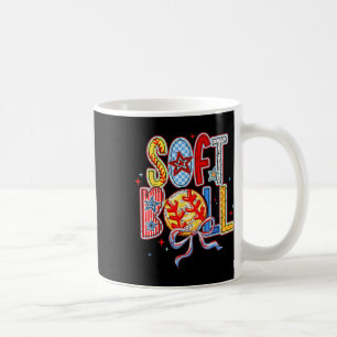 Taza De Café Mamá de sóftbol divertida Mamá de béisbol Día de l