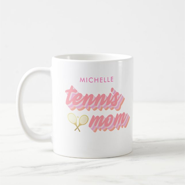Taza De Café Mamá de tenis de moda personalizada (Izquierda)