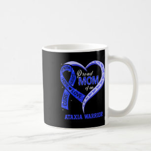 Taza De Café Mamá De Un Guerrero Ataxia Cinta Azul Fami