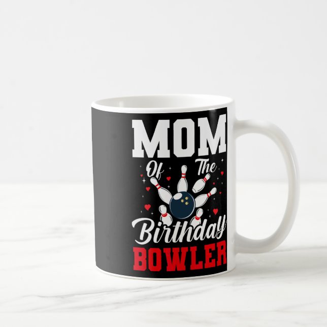 Taza De Café Mamá Del Cumpleaños Bowler Bday Bowling Fiesta Cel (Derecha)