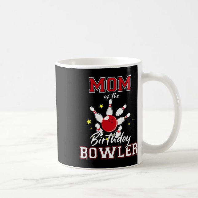 Taza De Café Mamá Del Cumpleaños Bowler Bday Bowling Fiesta Cel (Derecha)