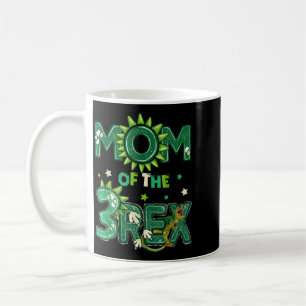 Taza De Café Mamá del cumpleaños número 3 del T-Rex Cumpleaños 