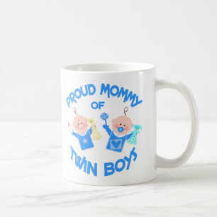 Taza De Café Mamá del día de madre de muchachos gemelos