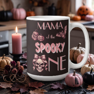 Taza De Café Mamá del Espeluznante Uno Cráneo Rosa y Murciélago