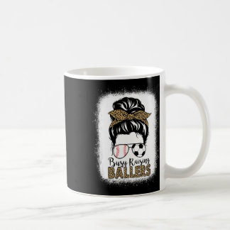 Taza De Café Mamá del fútbol de béisbol desordenada leopardo de