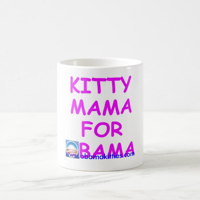 Taza De Café Mamá del gatito para Obama (Centro)